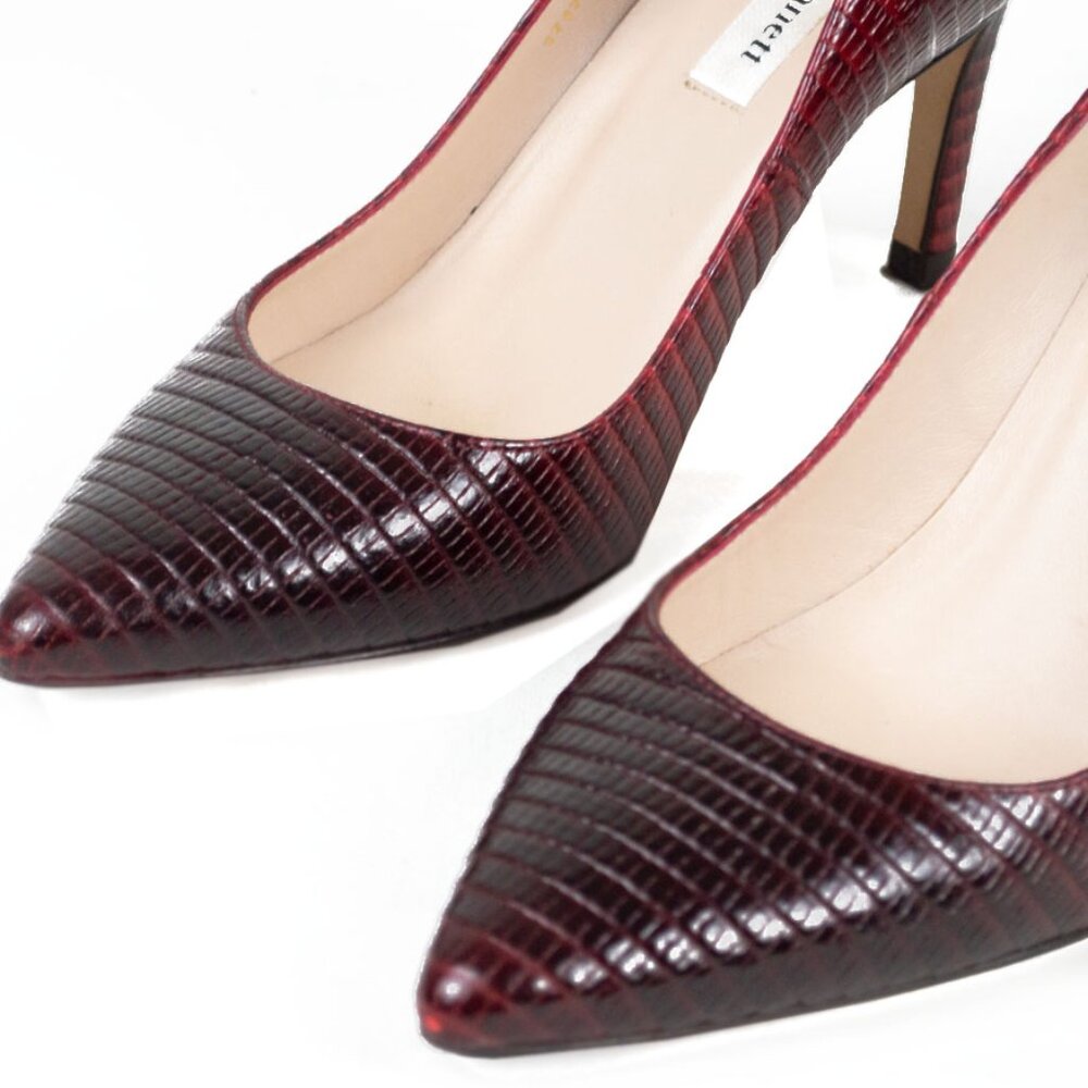 Lk Bennett Crocodile Burgundy Python Leather Romy… - image 5